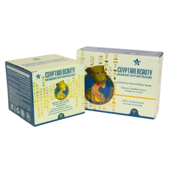 Egyptian Beauty Clarifying Face & Body Soap and Cream With Grapeseed & Niacinami - Picture 1 of 2